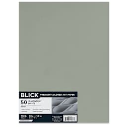 Blick Premium Colored Art Paper - 9" x 12", Silver, 50 Sheets, front of packaging