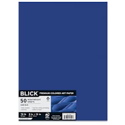 Blick Premium Colored Art Paper - 9" x 12", Dark Blue, 50 Sheets, front