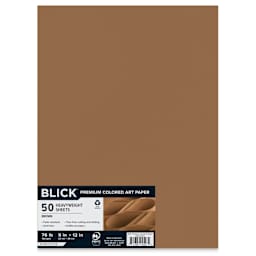 Blick Premium Colored Art Paper - 9" x 12", Brown, 50 Sheets, front
