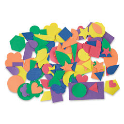Crayola Construction Paper Shapes - Stack of multicolored shapes from construction paper

