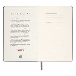 Moleskine Limited Edition I Love NY Notebook - Black, 8-1/4" x 5", inside front cover