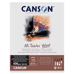 Canson Mi-Teintes Velvet Paper Pad - 12.6" x 16.1", Charcoal Black, 12 Sheets, front cover
