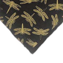 Lokta Paper - Dragonfly, Gold and Black, 20" x 30", Single Sheet