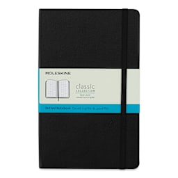 Moleskine Classic Hardcover Notebook - Black, Dotted, 8-1/4" x 5"