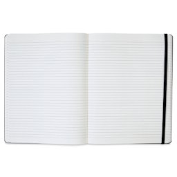 Moleskine Classic Hardcover Notebook - Black, Ruled, 9-3/4" x 7-1/2" (open to show paper)
