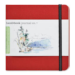 Hand Book Artist Journal - 5-1/2" x 5-1/2", Vermilion Red, Square, 128 Pages