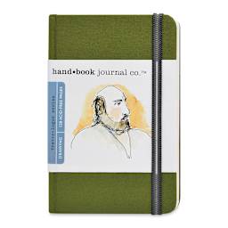 Hand Book Artist Journal - 5 1/2" x 3-1/2", Cadmium Green, Portrait, 128 Pages