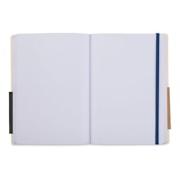 Pentalic Recycled Traveler's Sketchbook - 8-1/4'' x 5-7/8'', Royal Blue (Open)