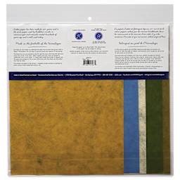 Aitoh Decorative Lokta Paper Pack - Leaves and Seeds, 8-1/2" x 11", Pkg of 5, back of packaging