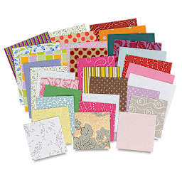 Decorative Paper Assortment - Spreads of assorted sizes and colors of paper 