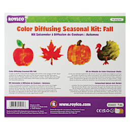 Roylco Color Diffusing Paper Pack - Fall Seasonal Shapes, Pkg of 96 front of packaging