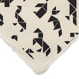 Origami Print Lokta Paper - Black and White, 20" x 30" (close-up of corner to show pattern)