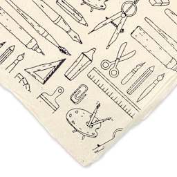 Lokta Paper - Art Supplies Print, White and Black, 20" x 30" close-up of corner