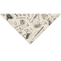 Lokta Paper - Musical Instruments Print, Black and Cream, 20'' x 30''