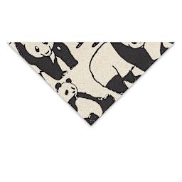 Screenprinted Lokta Paper - Panda, Black and Cream, 20" x 30"