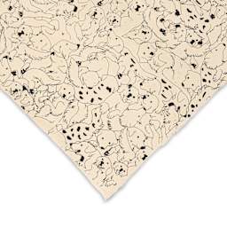 Lokta Paper - Dogs, Black and Cream, 20" x 30", corner of sheet