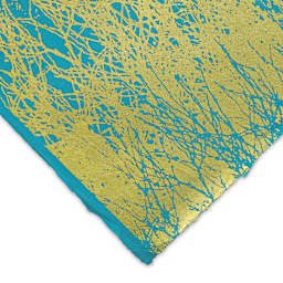Lokta Paper - Branches, Gold and Turquoise, 20" x 30"