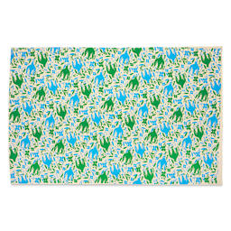 Lokta Paper - Doves, Turquoise/Cream, 20" x 30"