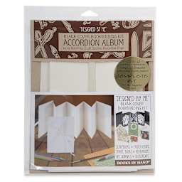 Books By Hand Blank Cover Accordion Album Bookbinding Kit - Ivory Pages front of packaging