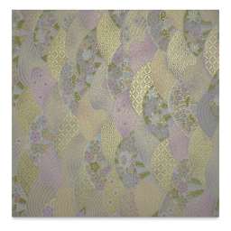 Aitoh Japanese Decorative Paper - Waves on Gold, 18-1/2" x 25"