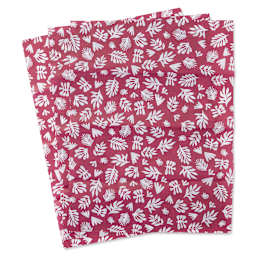DecoPatch Decorative Papers - Maroon Tropical Floral, Pkg of 3, fanned out