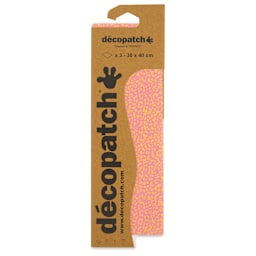 DecoPatch Decorative Papers - Pink/Yellow Speckles, Pkg of 3, 12" x 16" front of packaging