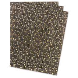 DecoPatch Decorative Papers - Black/Ivory Small Flowers, Pkg of 3, 12" x 16"