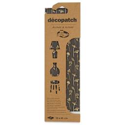 DecoPatch Decorative Papers - Black/Ivory Small Flowers, Pkg of 3, 12" x 16" front of packaging