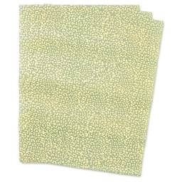 DecoPatch Decorative Papers - Gold/Blue Speckles on Green, Pkg of 3, 12" x 16"