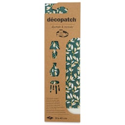 DecoPatch Decorative Papers - Blue Foil Leaves, Pkg of 3, 12" x 16" front of packaging