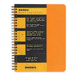 Rhodia Wirebound Meeting Notebook - Orange, Lined, 8-1/4" x 6-1/2"