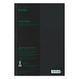 Rhodia Greenpad Notepad - Grid, Black, 6" x 8-1/4", back cover