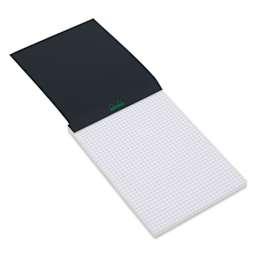 Rhodia Greenpad Notepad - Grid, Black, 6" x 8-1/4", open