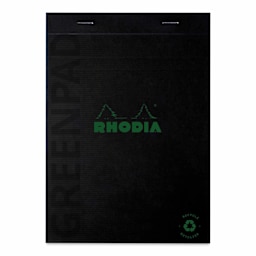 Rhodia Greenpad Notepad - Grid, Black, 6" x 8-1/4", front cover