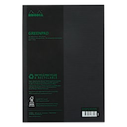 Rhodia Greenpad Notepad - Lined, Black, 6" x 8-1/4", back cover