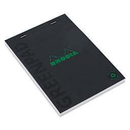 Rhodia Greenpad Notepad - Lined, Black, 6" x 8-1/4"