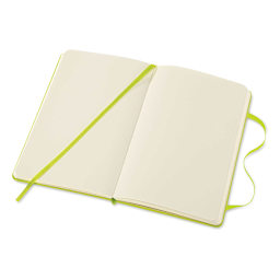 Moleskine Classic Hardcover Notebook - Lemon Green, Blank, 5-1/2" x 3-1/2" (open)