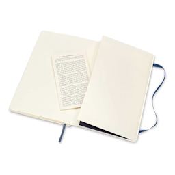 Moleskine Classic Soft Cover Notebook - Sapphire Blue, Ruled, 8-1/4" x 5" (showing the pocket)