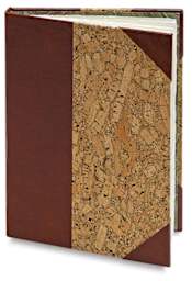 Lineco Leather Book Cloth - Brown Leather Cloth shown on finished book