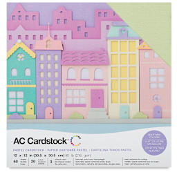 AC Cardstock Papers - 12" x 12", 60 Sheets, Pastel Colors