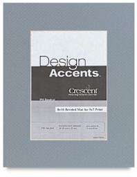 Crescent Pre-Cut Mats - Front view of Bar Harbor Gray color mat with label
