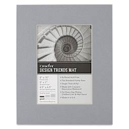 Crescent Pre-Cut Mat - Mid Gray, 8" x 10" (4-1/2" x 6-1/2" Opening)