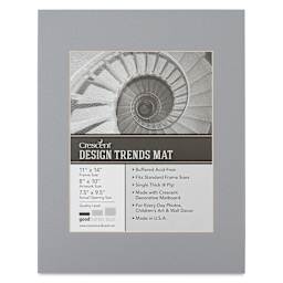 Crescent Pre-Cut Mat - Mid Gray, 11" x 14" (7-1/2" x 9-1/2" Opening)