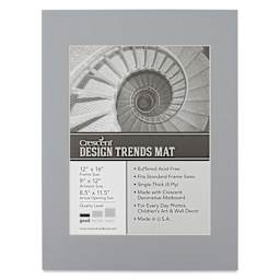 Crescent Pre-Cut Mat - Mid Gray, 12" x 16" (8-1/2" x 11-1/2" Opening)