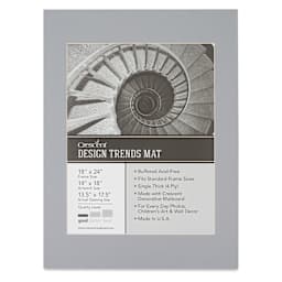 Crescent Pre-Cut Mat - Mid Gray, 18" x 24" (13-1/2" x 17-1/2" Opening)