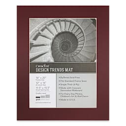 Crescent Pre-Cut Mat - Maroon, 16" x 20" (11-1/2" x 15-1/2" Opening)