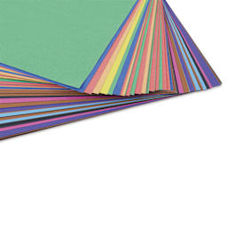 Pacon Railroad Board - 22" x 28" x 4 Ply, Assorted, 100 Sheets, sheets fanned out