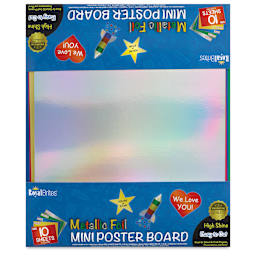 Royal Brites Metallic Foil Mini Poster Board - 12" x 14", Assorted, Pkg of 10 Sheets front of packaging