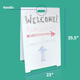 Flipside Plastic Marquee Easel - White, 35-1/2" x 23", dimensions