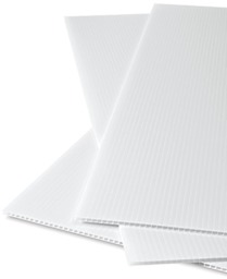 Corrugated Plastic Panel - Closeup of White Panels showing corrugation